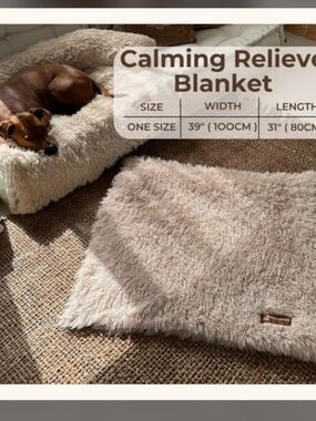 Calming Relief Plush Pet Blanket - Taupe